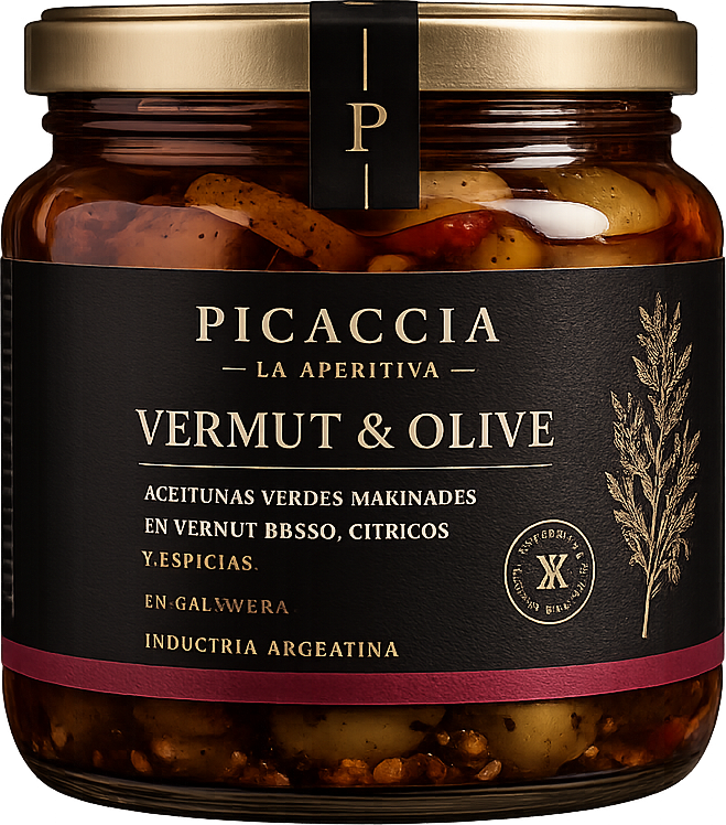 Aceitunas Vermut & Olive PICACCIA en frasco